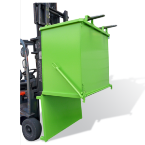 CONTENEDOR CON FONDO ABATIBLE CON ESTRIBOS ARTICULADOS